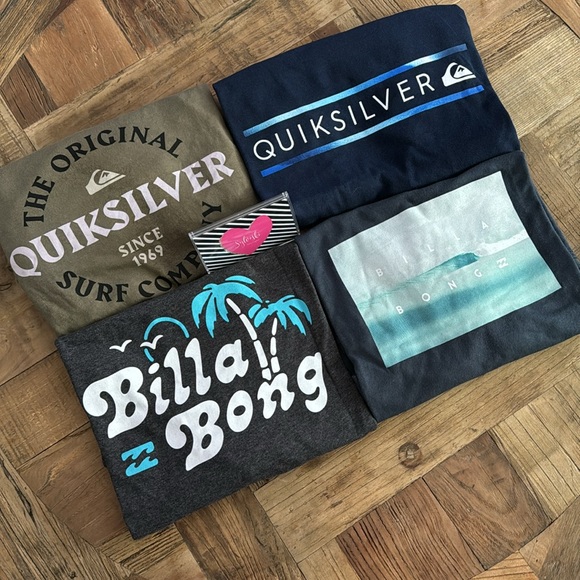 🔥BILLABONG & QUIKSILVER 4 T-SHIRT BUNDEL NEW WITH TAGS - Picture 3 of 5